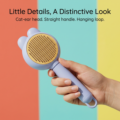 Lavender handle and hanging loop held in a hand